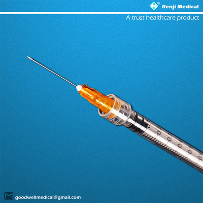 MSDS ডিসপোজেবল মেডিক্যাল কনস্যুমেবলস, 25G 1ml Luer লক সিরিঞ্জ সুই দিয়ে